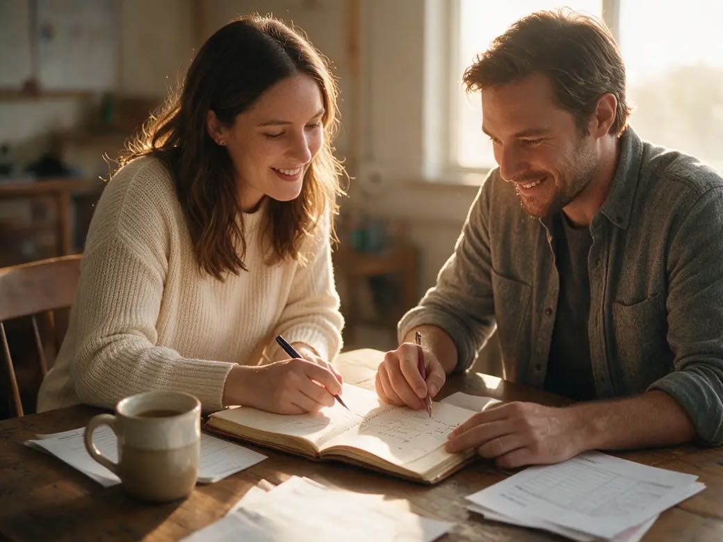 Nonprofit coordinator reviewing an event plan with a volunteer