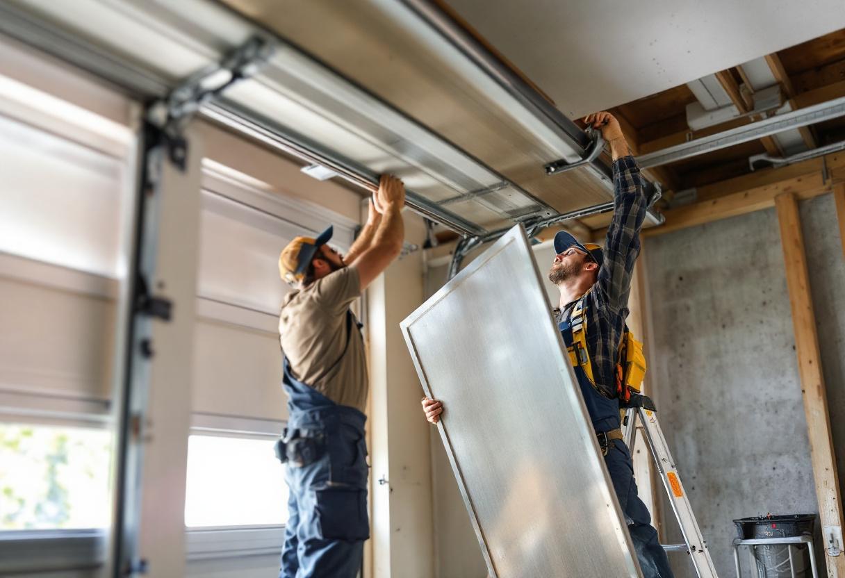 Two-tech crew working an opener install