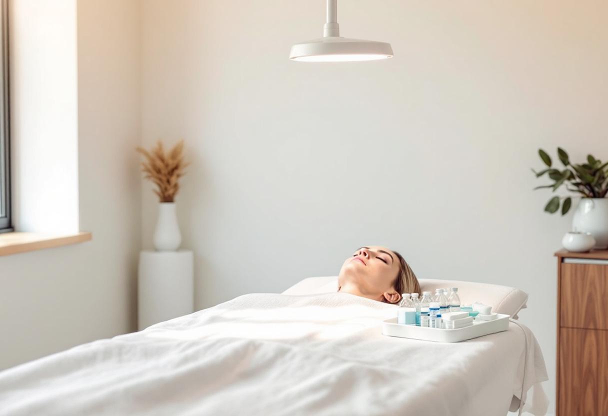 Treatment room with injector chair