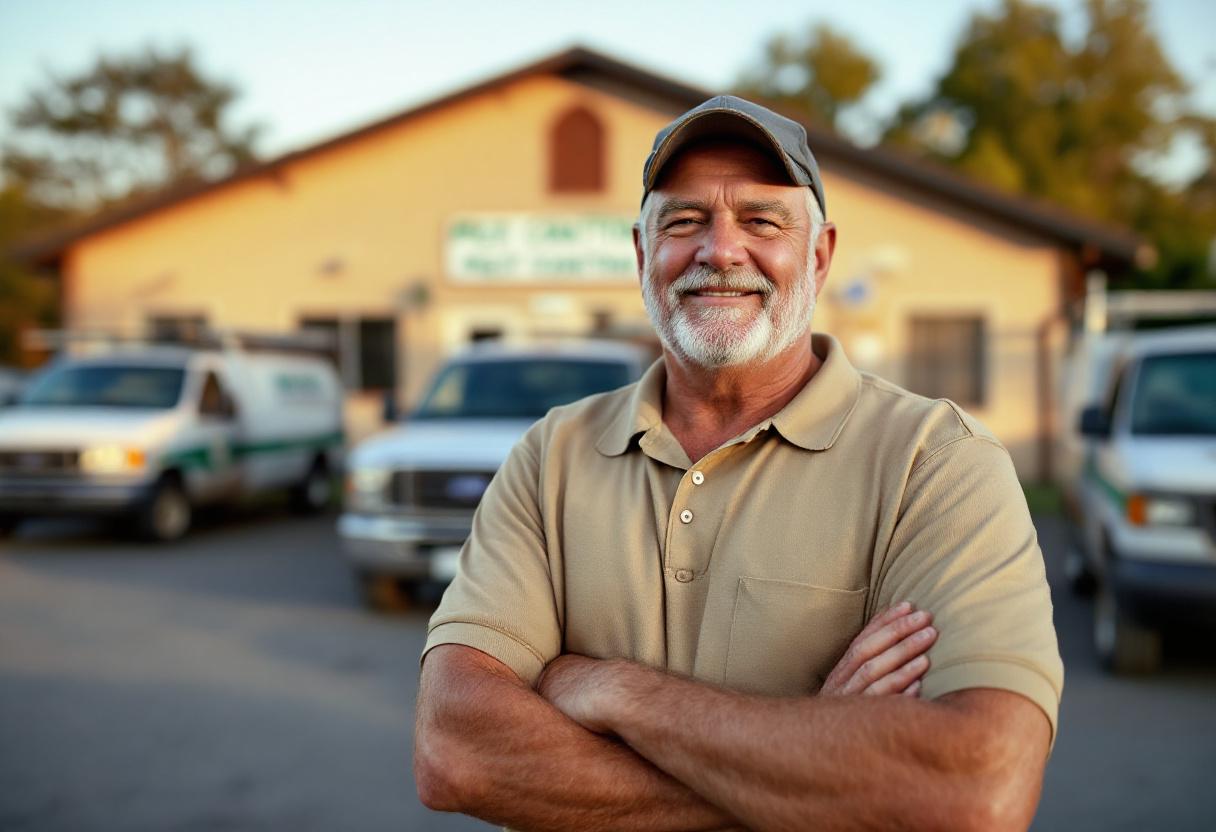 Owner outside the shop