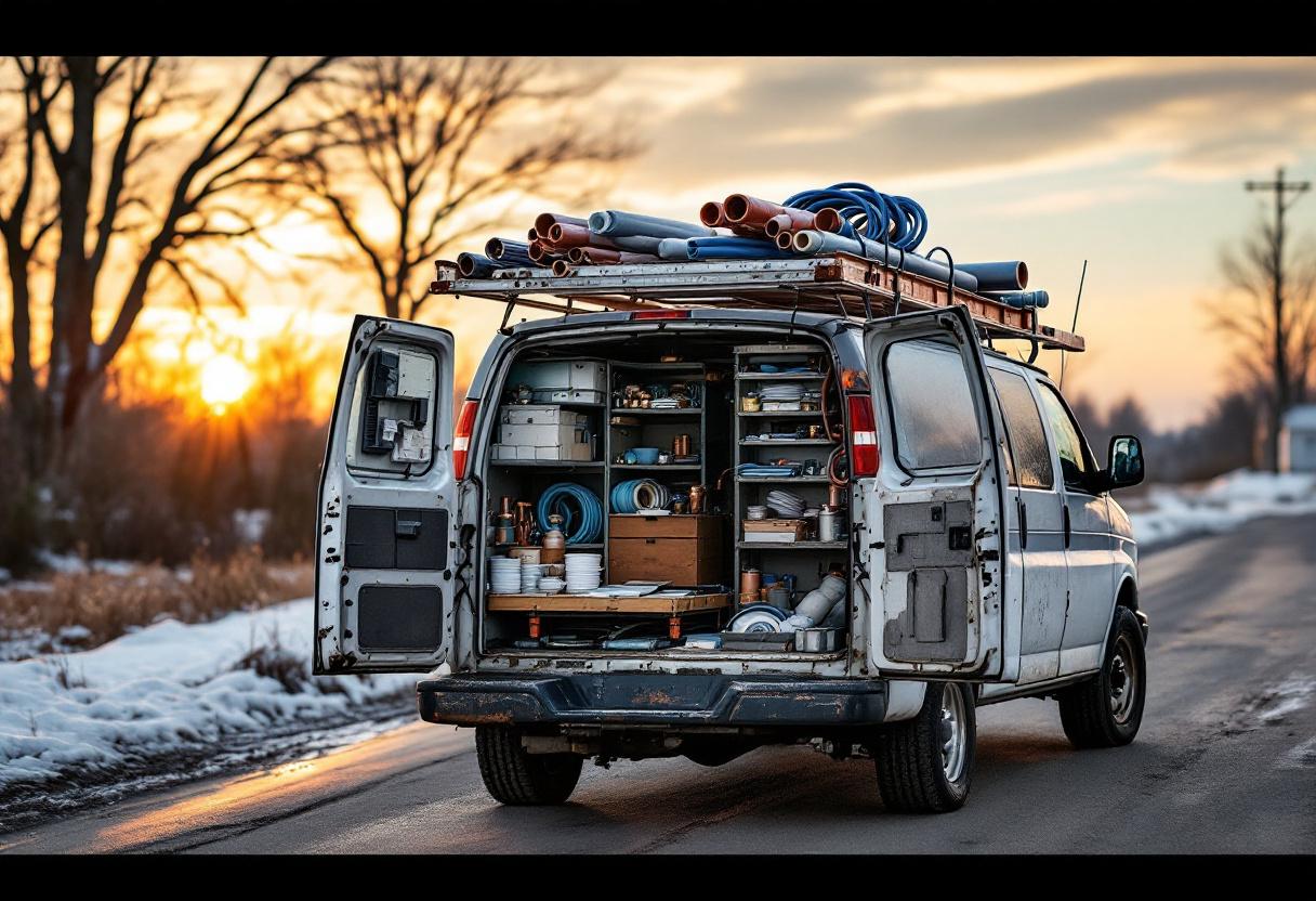 Branded plumbing service van